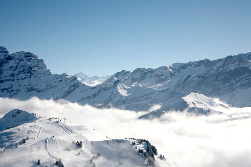 Positive Travel Best Sustainable Ski Resorts in Switzerland Villars view of ski slopes