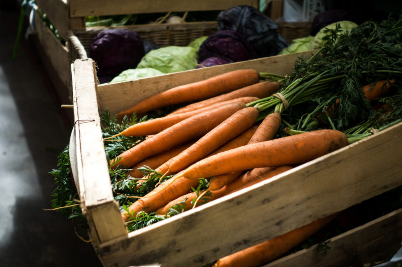 Positive travel guide BC Fresh carrots on farmers market
